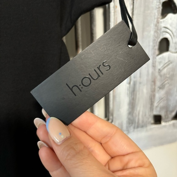 Revolve h:ours Haydon Black Ponte Bodycon Side Cutout Slit Midi Dress NWT - Picture 7 of 11